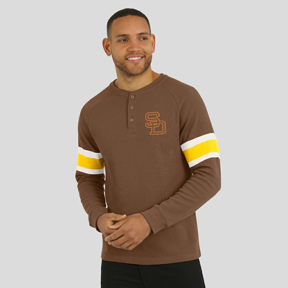 MLB San Diego Padres Darius Rucker Collection by Fanatics Waffle-Knit Raglan Long Sleeve Henley T-Shirt