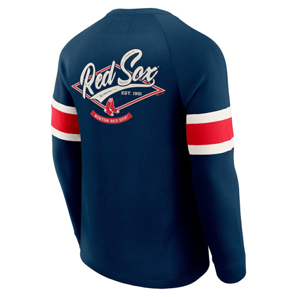 MLB Boston Red Sox Darius Rucker Collection by Fanatics Waffle-Knit Raglan Long Sleeve Henley T-Shirt