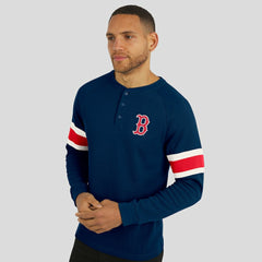 MLB Boston Red Sox Darius Rucker Collection by Fanatics Waffle-Knit Raglan Long Sleeve Henley T-Shirt