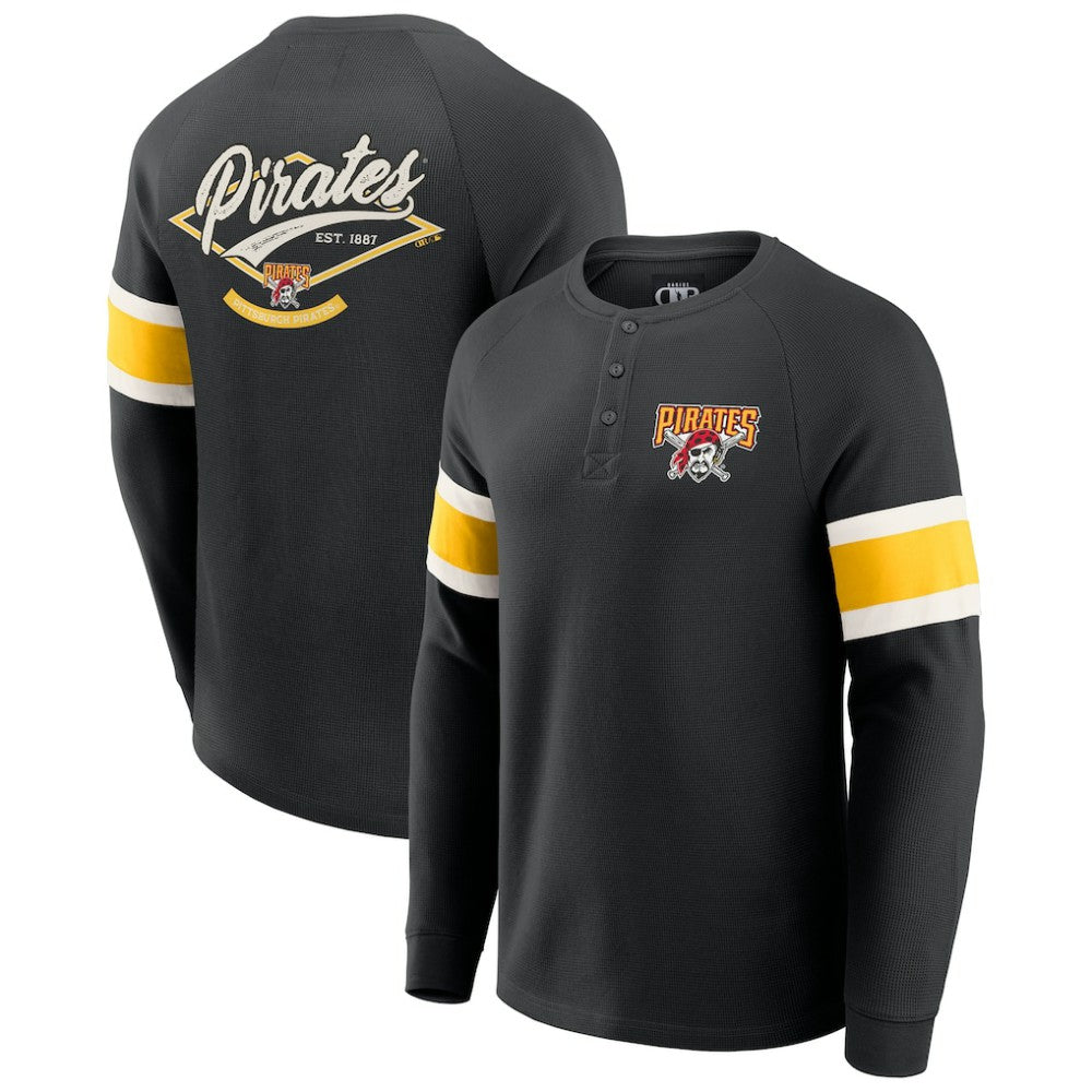 MLB Pittsburgh Pirates Darius Rucker Collection by Fanatics Waffle-Knit Raglan Long Sleeve Henley T-Shirt