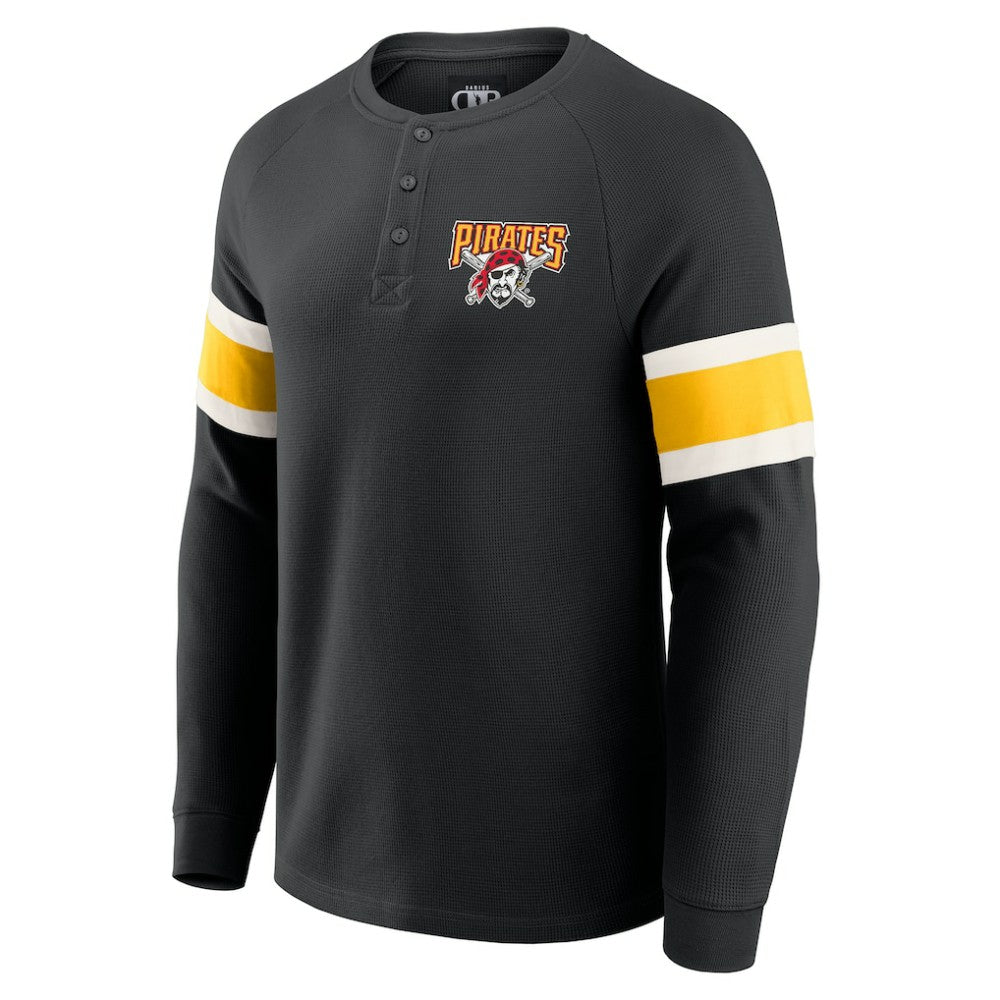 MLB Pittsburgh Pirates Darius Rucker Collection by Fanatics Waffle-Knit Raglan Long Sleeve Henley T-Shirt