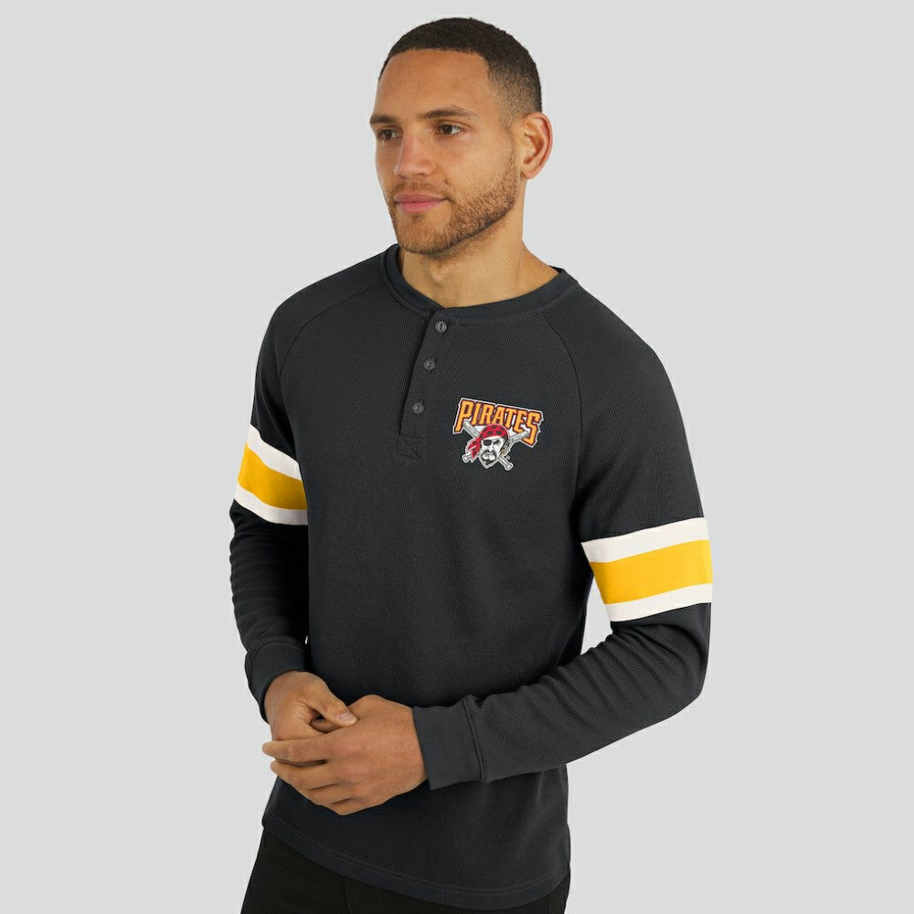 MLB Pittsburgh Pirates Darius Rucker Collection by Fanatics Waffle-Knit Raglan Long Sleeve Henley T-Shirt