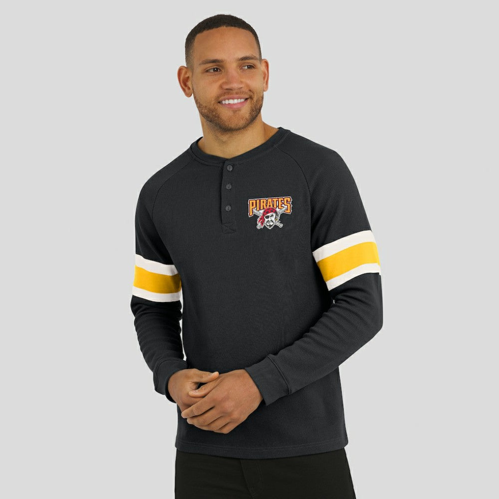 MLB Pittsburgh Pirates Darius Rucker Collection by Fanatics Waffle-Knit Raglan Long Sleeve Henley T-Shirt