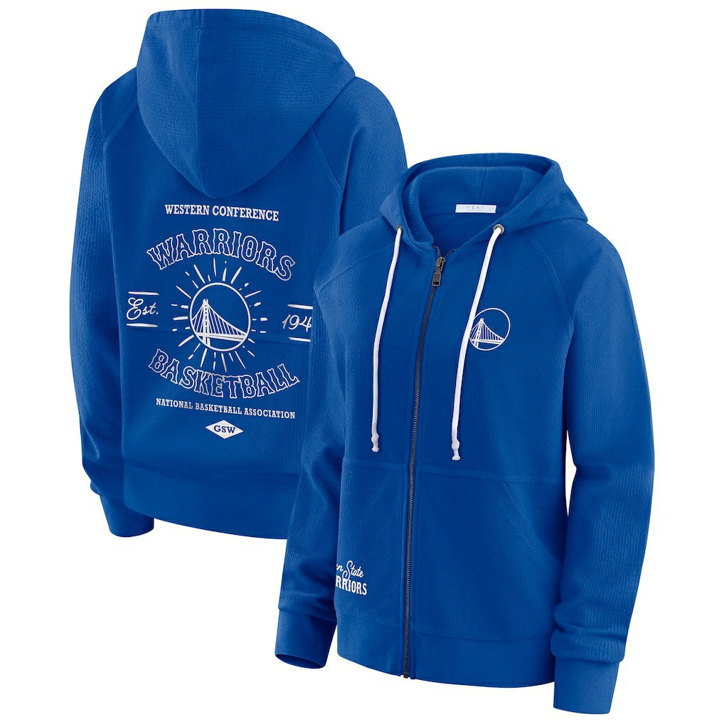 NBA Golden State Warriors WEAR by Erin Andrews Women's Vintage Full-Zip Raglan Hoodie sale