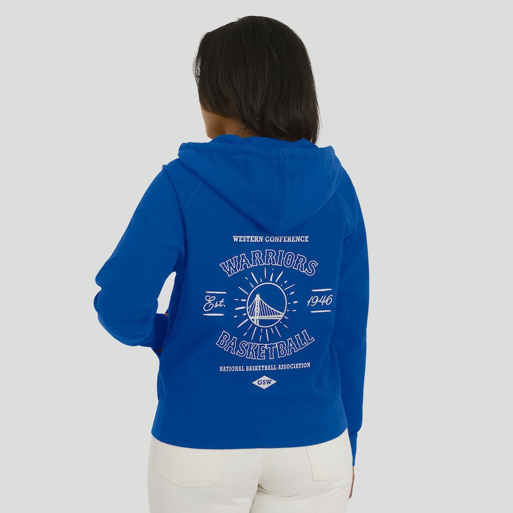 NBA Golden State Warriors WEAR by Erin Andrews Women's Vintage Full-Zip Raglan Hoodie sale