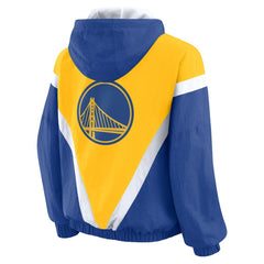 NBA Golden State Warriors WEAR by Erin Andrews Women's Colorblock Full-Zip Hoodie Windbreaker Jacket sale