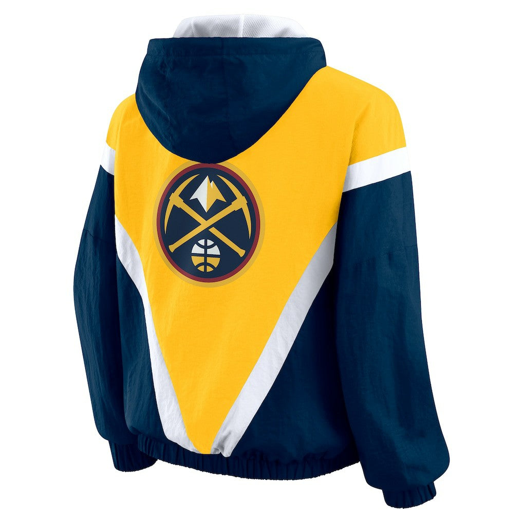 NBA Denver Nuggets WEAR by Erin Andrews Women's Colorblock Full-Zip Hoodie Windbreaker Jacket sale