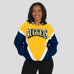 NBA Denver Nuggets WEAR by Erin Andrews Women's Colorblock Full-Zip Hoodie Windbreaker Jacket sale
