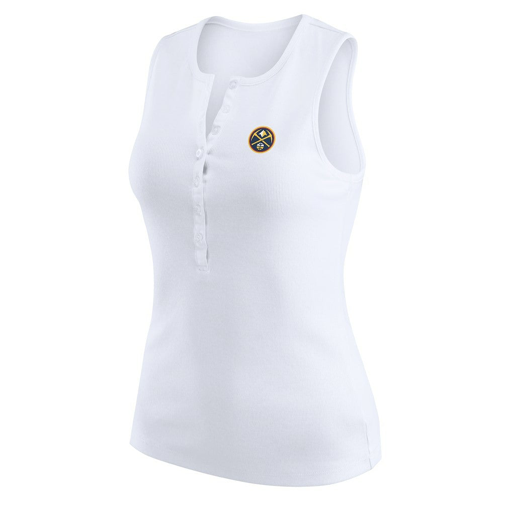 NBA Denver Nuggets WEAR by Erin Andrews Women's Rib-Knit Henley Tank Top sale