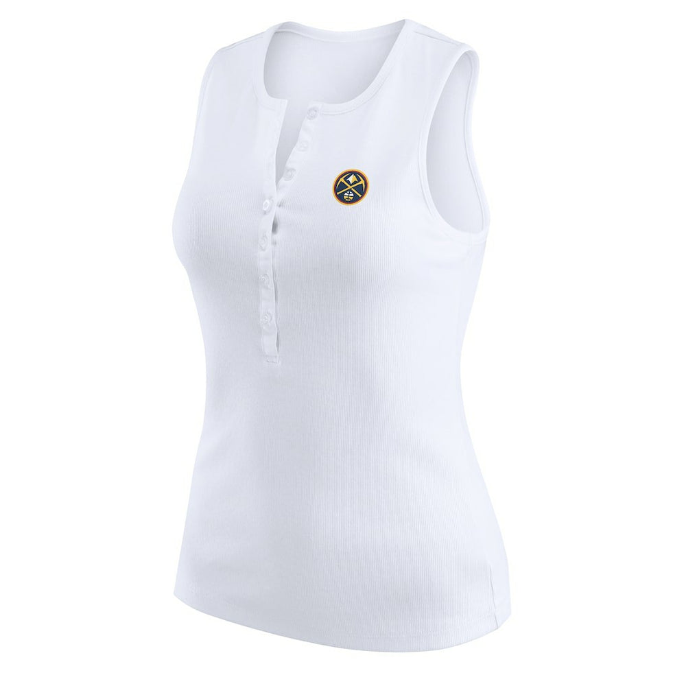 NBA Denver Nuggets WEAR by Erin Andrews Women's Rib-Knit Henley Tank Top sale