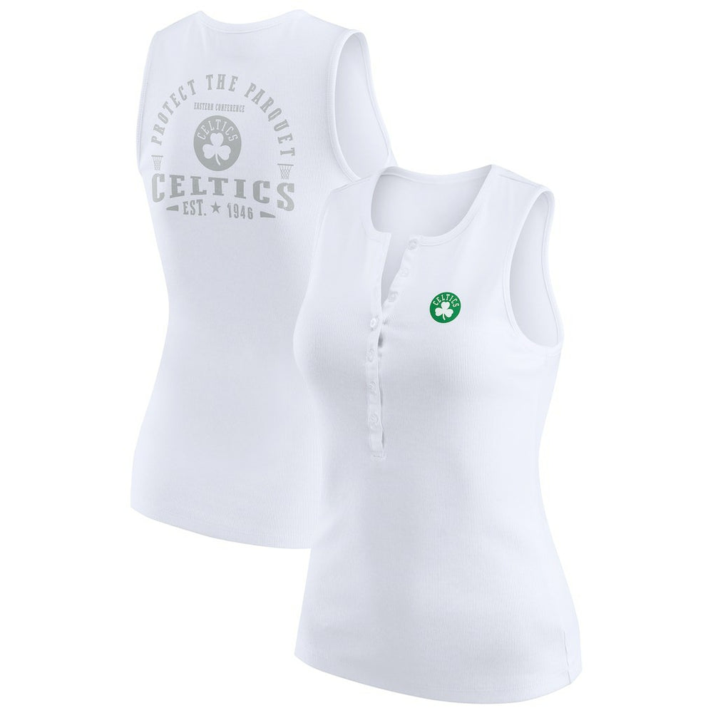 NBA Boston Celtics WEAR by Erin Andrews Women's Rib-Knit Henley Tank Top