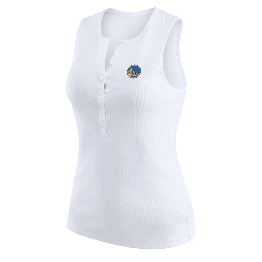 NBA Golden State Warriors WEAR by Erin Andrews Women's Rib-Knit Henley Tank Top sale