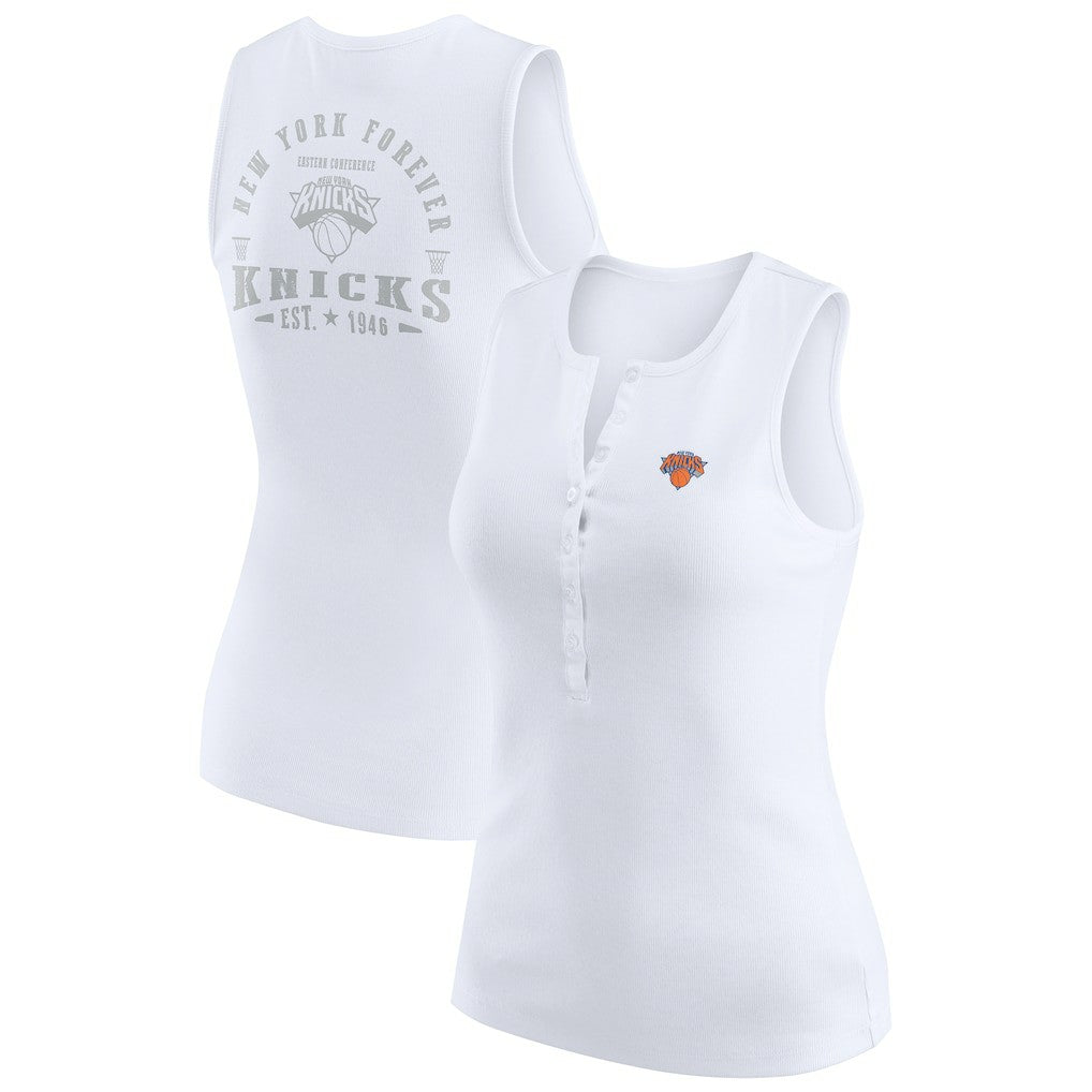 NBA New York Knicks WEAR by Erin Andrews Women's Rib-Knit Henley Tank Top