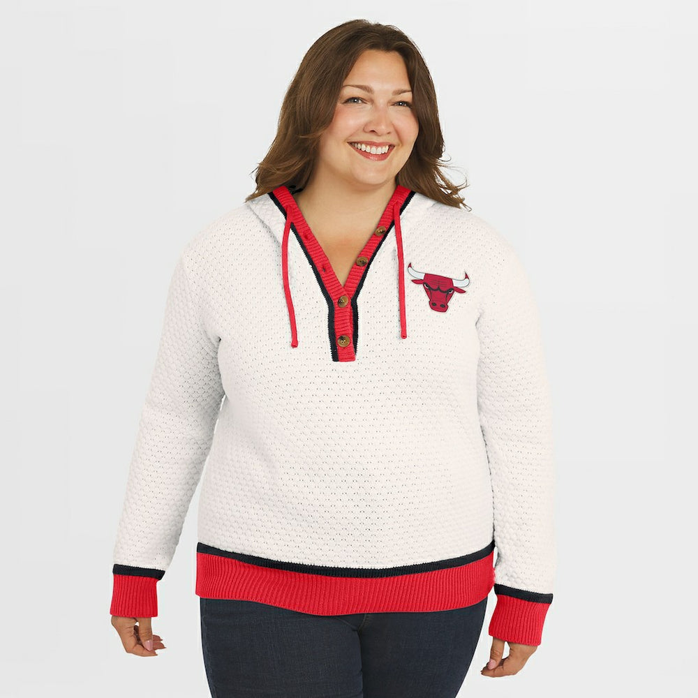 NBA Chicago Bulls WEAR by Erin Andrews Women's Plus Size Hoodie Sweater