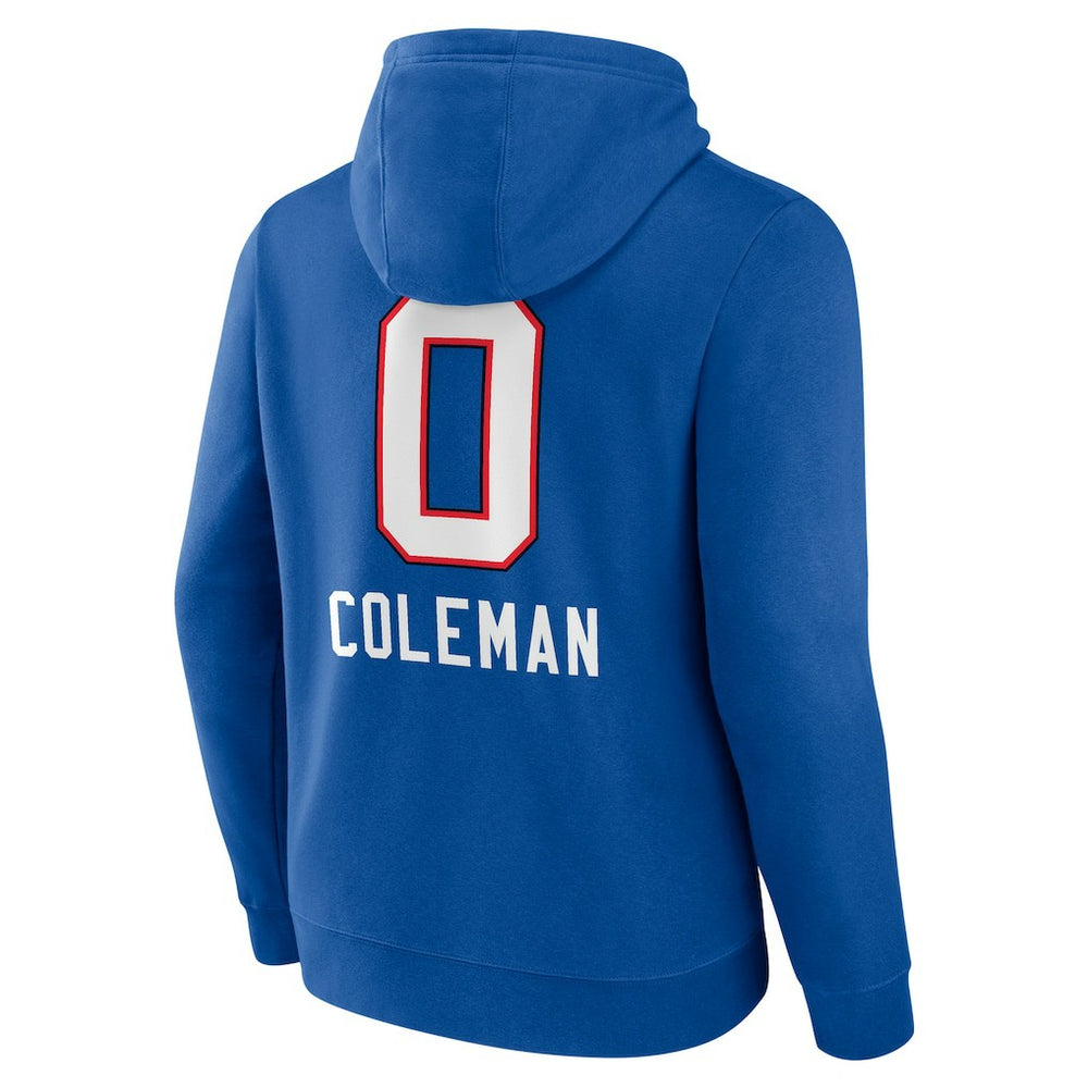 Keon Coleman  Team Wordmark Name & Number Pullover Hoodie - Buffalo Bills