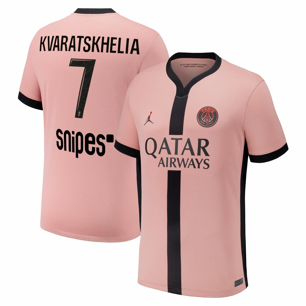 Khvicha Kvaratskhelia Paris Saint-Germain Youth 2024/25 Third Replica Player Jersey - Nike Pink
