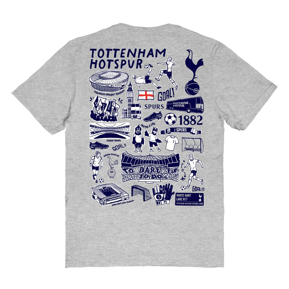 Tottenham Hotspur Vive La Fete Women's Impressions Artwork T-Shirt -  Heather Gray
