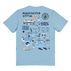 Manchester City Vive La Fete Women's Impressions Artwork T-Shirt -  Sky Blue