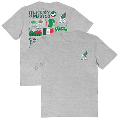 Mexico National Team Vive La Fete Women's Impressions Artwork T-Shirt -  Heather Gray