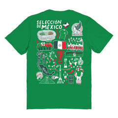 Mexico National Team Vive La Fete Women's Impressions Artwork T-Shirt -  Green