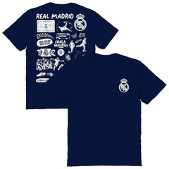 Real Madrid Vive La Fete Women's Impressions Artwork T-Shirt -  Navy