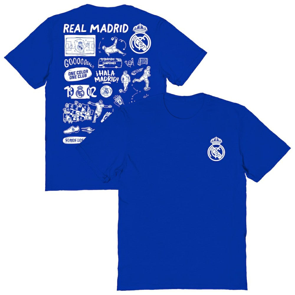 Real Madrid Vive La Fete Women's Impressions Artwork T-Shirt -  Royal