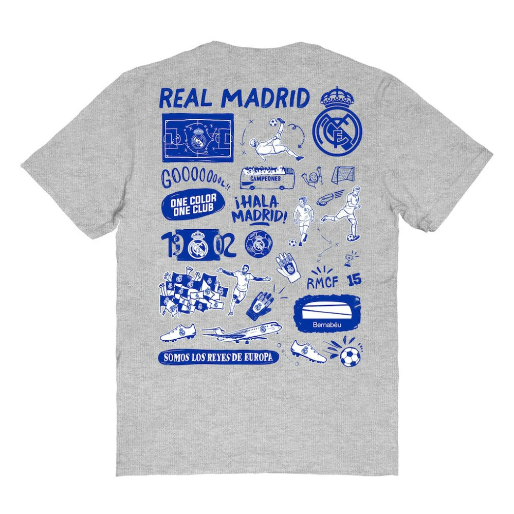 Real Madrid Vive La Fete Women's Impressions Artwork T-Shirt -  Heather Gray