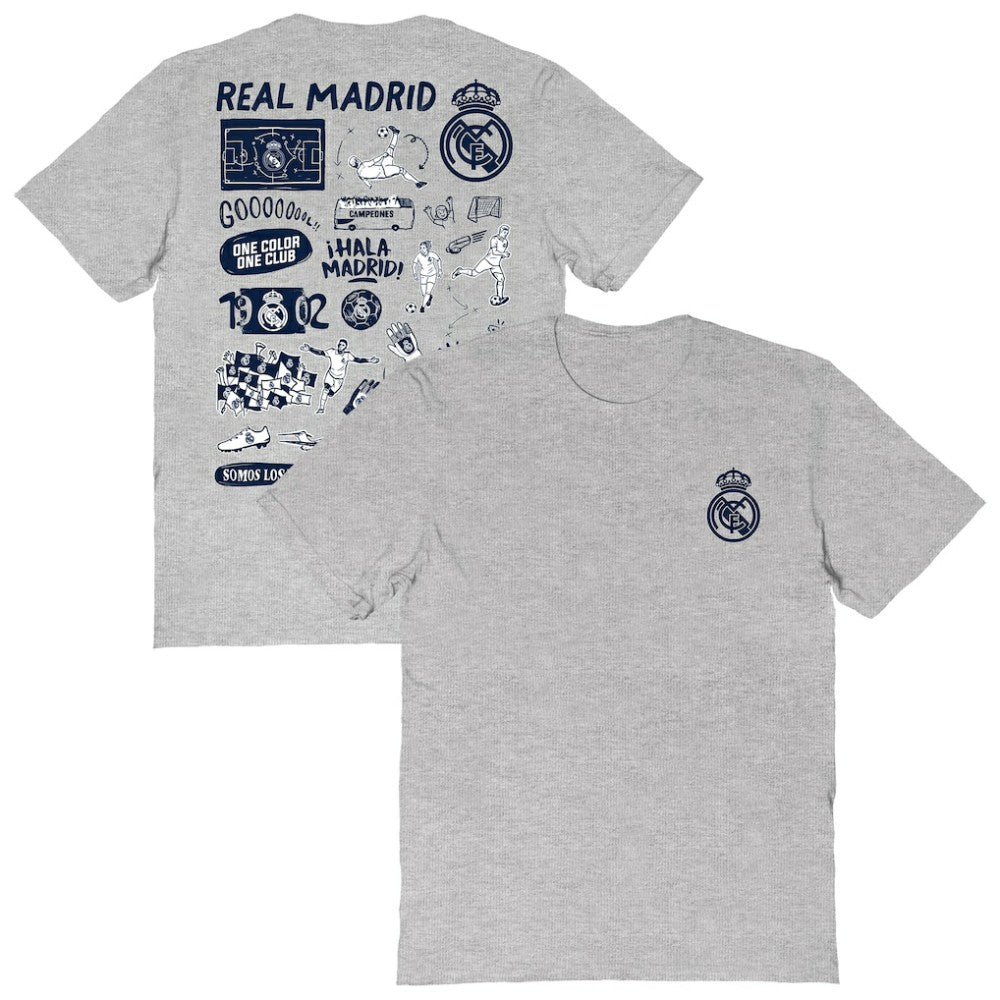 Real Madrid Vive La Fete Women's Impressions Artwork T-Shirt -  Heather Gray