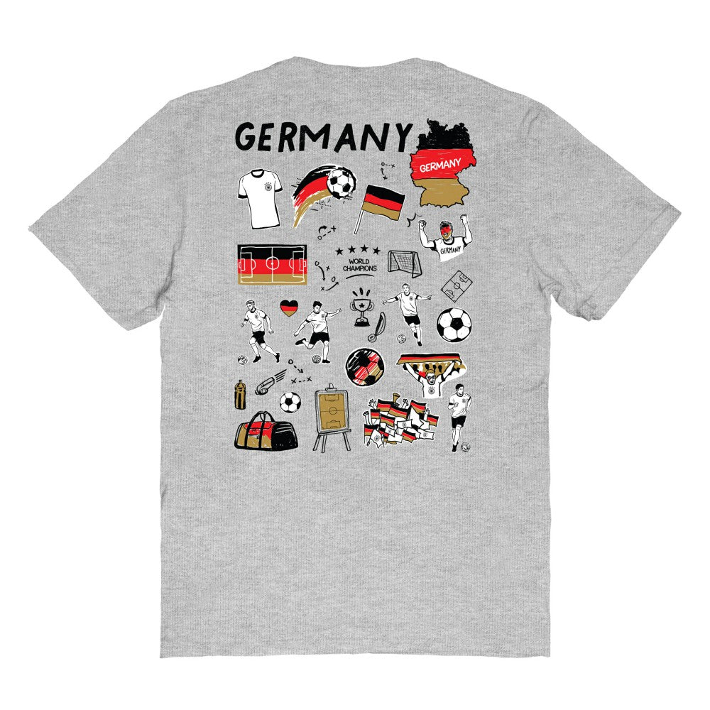 Germany National Team Vive La Fete Women's Impressions Artwork T-Shirt -  Heather Gray