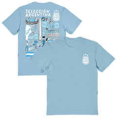 Argentina National Team Vive La Fete Women's Impressions Artwork T-Shirt -  Light Blue