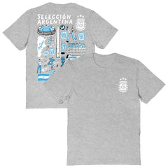 Argentina National Team Vive La Fete Women's Impressions Artwork T-Shirt -  Heather Gray