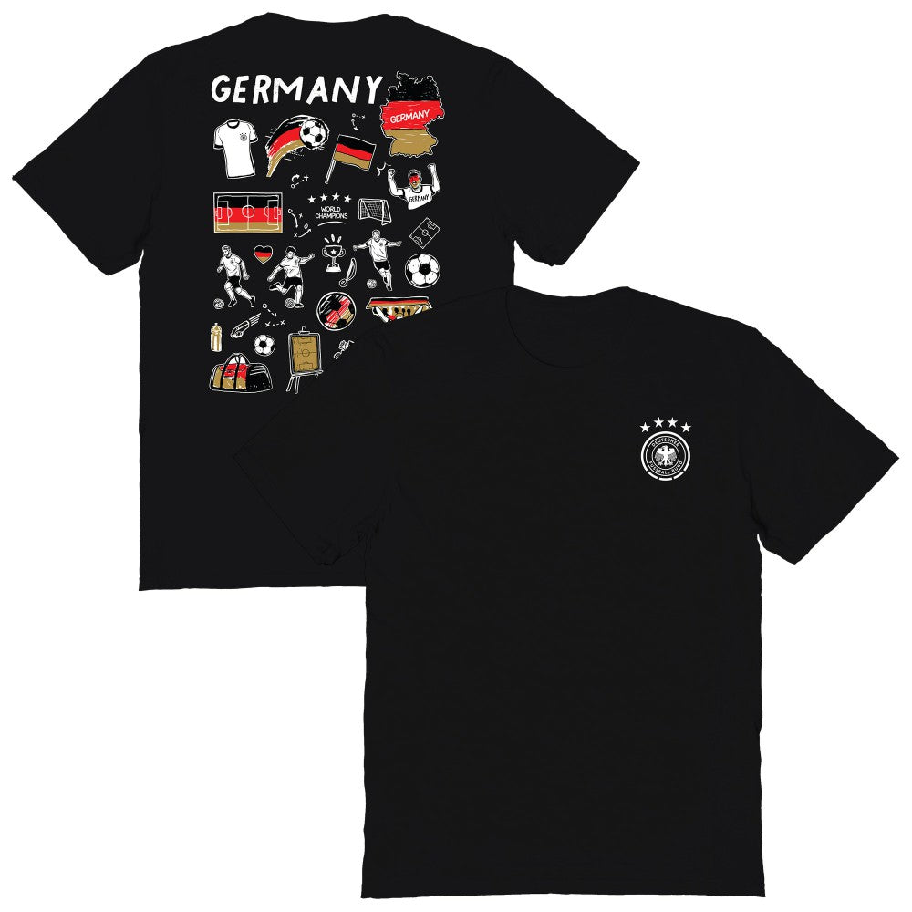 Germany National Team Vive La Fete Women's Impressions Artwork T-Shirt -  Black