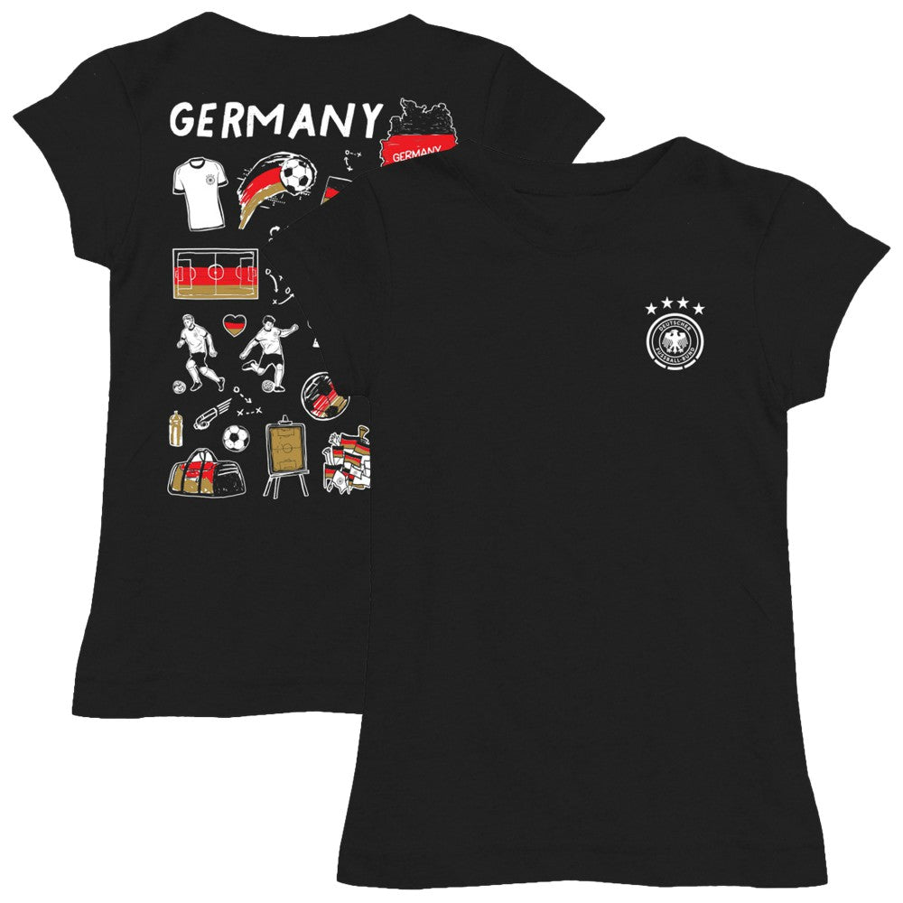 Germany National Team Vive La Fete Girls Youth Color Badge Fitted T-Shirt -  Black