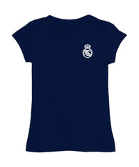 Real Madrid Vive La Fete Girls Youth Color Badge Fitted T-Shirt -  Navy