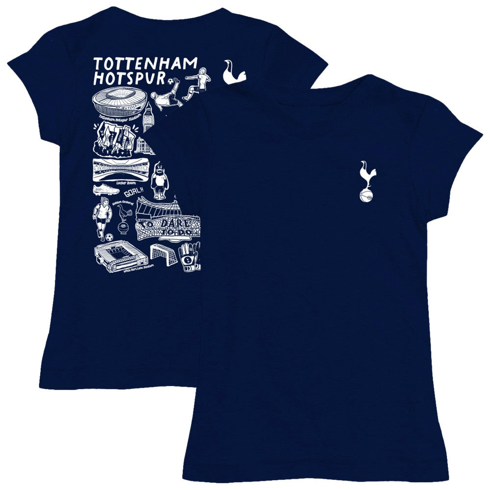 Tottenham Hotspur Vive La Fete Girls Youth Color Badge Fitted T-Shirt -  Navy