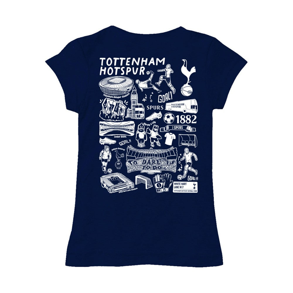 Tottenham Hotspur Vive La Fete Girls Youth Color Badge Fitted T-Shirt -  Navy