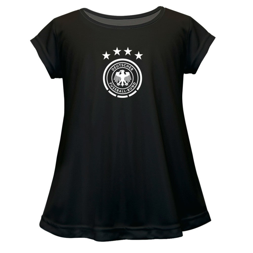 Germany National Team Vive La Fete Girls Youth Color Badge A-Line Top -  Black