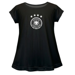 Germany National Team Vive La Fete Girls Youth Color Badge A-Line Top -  Black