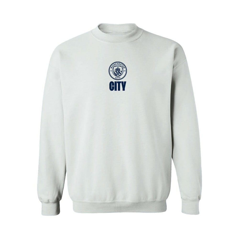 Manchester City Vive La Fete Women's Color Badge Pullover Sweatshirt -  White