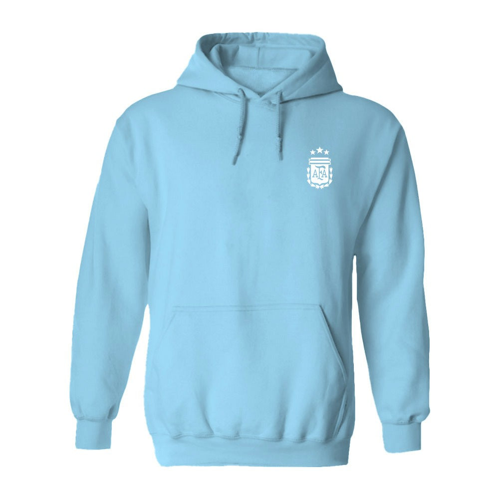 Argentina National Team Vive La Fete Women's Color Badge Pullover Hoodie -  Light Blue