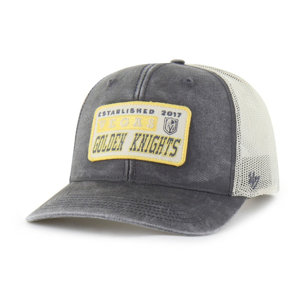 NHL Charcoal Vegas Golden Knights '47 Canteen Pigment Dyed Patch Trucker Adjustable Hat