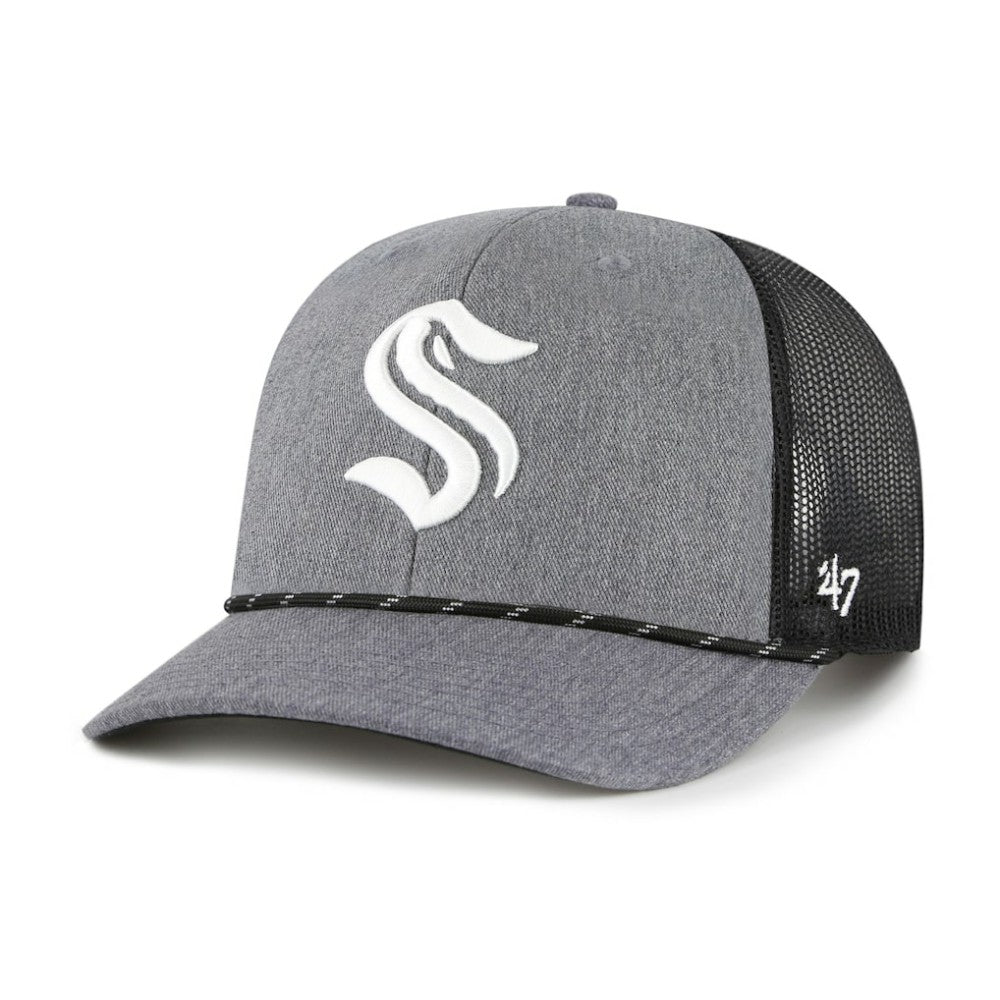 NHL Gray Seattle Kraken '47 Carbon Rope Trucker Adjustable Hat
