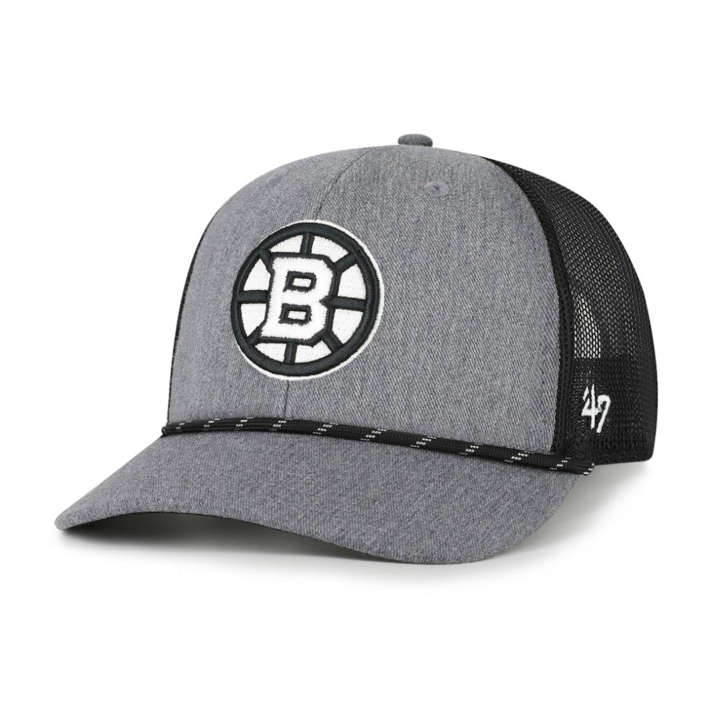 NHL Gray Boston Bruins '47 Carbon Rope Trucker Adjustable Hat
