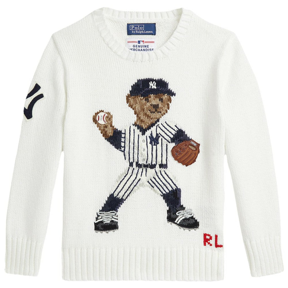 MLB Yankees Polo Ralph Lauren Preschool  Bear Pullover Sweater