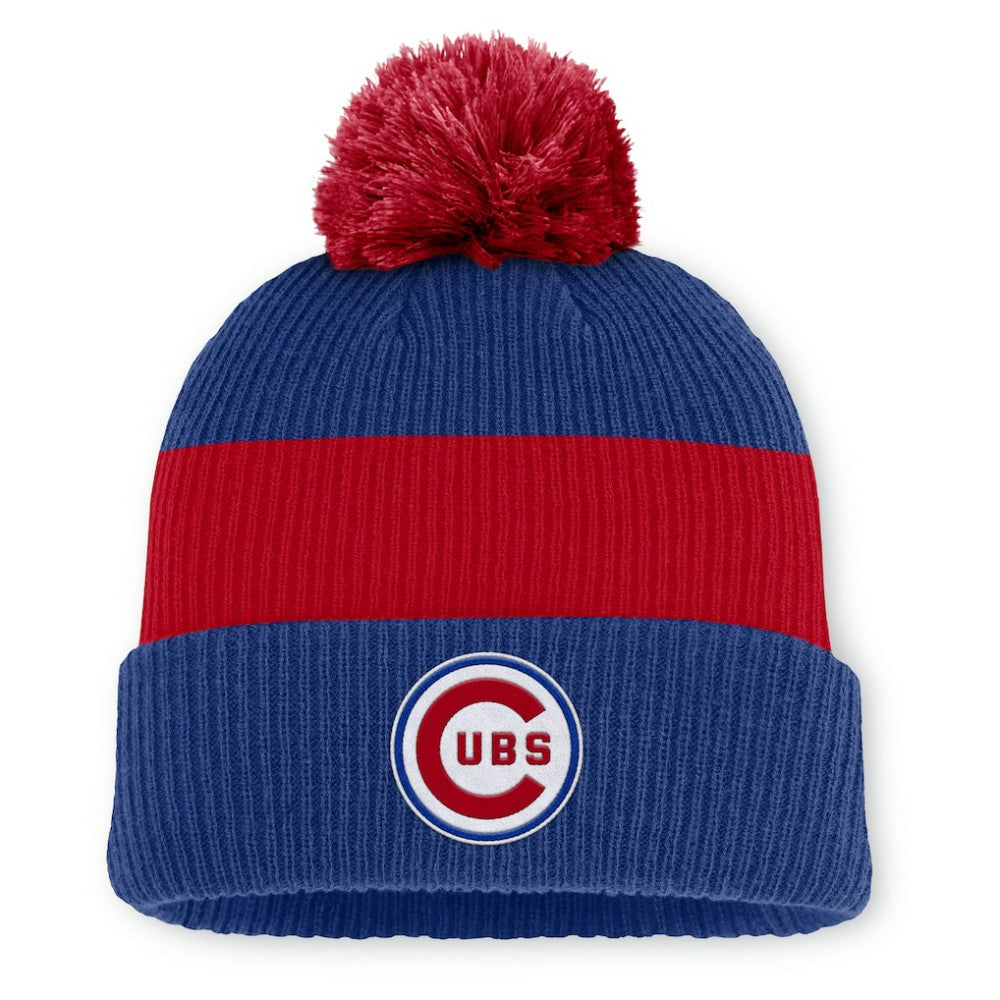 MLB Chicago Cubs Nike Cooperstown Collection Peak Standard Cuffed Knit Hat with Pom