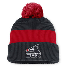 MLB Chicago White Sox Nike Cooperstown Collection Peak Standard Cuffed Knit Hat with Pom