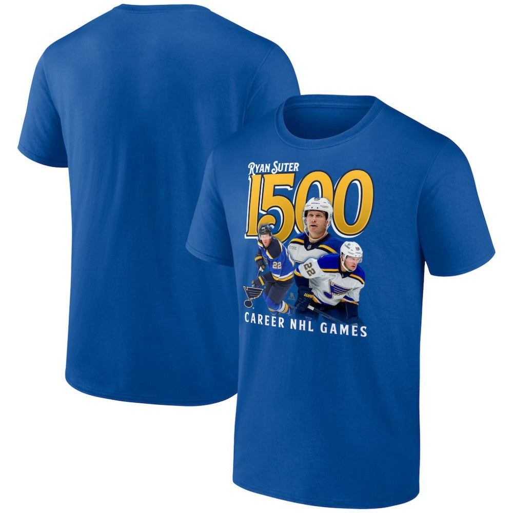 NHL Royal Ryan Suter St. Louis Blues 1500 Career NHL Games T-Shirt