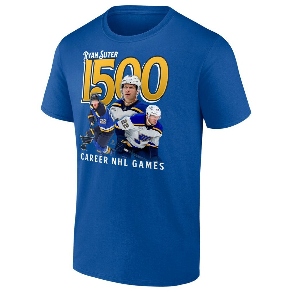 NHL Royal Ryan Suter St. Louis Blues 1500 Career NHL Games T-Shirt
