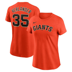 MLB Justin Verlander San Francisco Giants Nike Women's Cooperstown Collection Fuse Name & Number T-Shirt