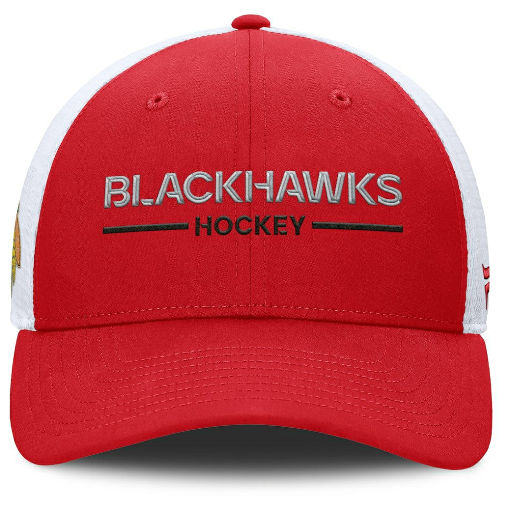 NHL Red/White Chicago Blackhawks Fanatics Centennial Adjustable Trucker Hat